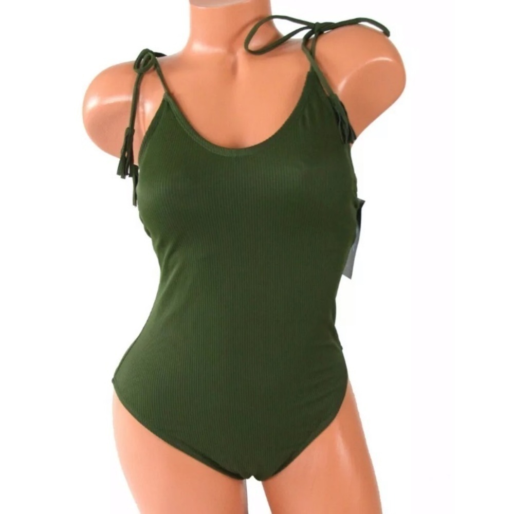CALIFORNIA Waves Ribbed Cheeky One Piece Swimsuit